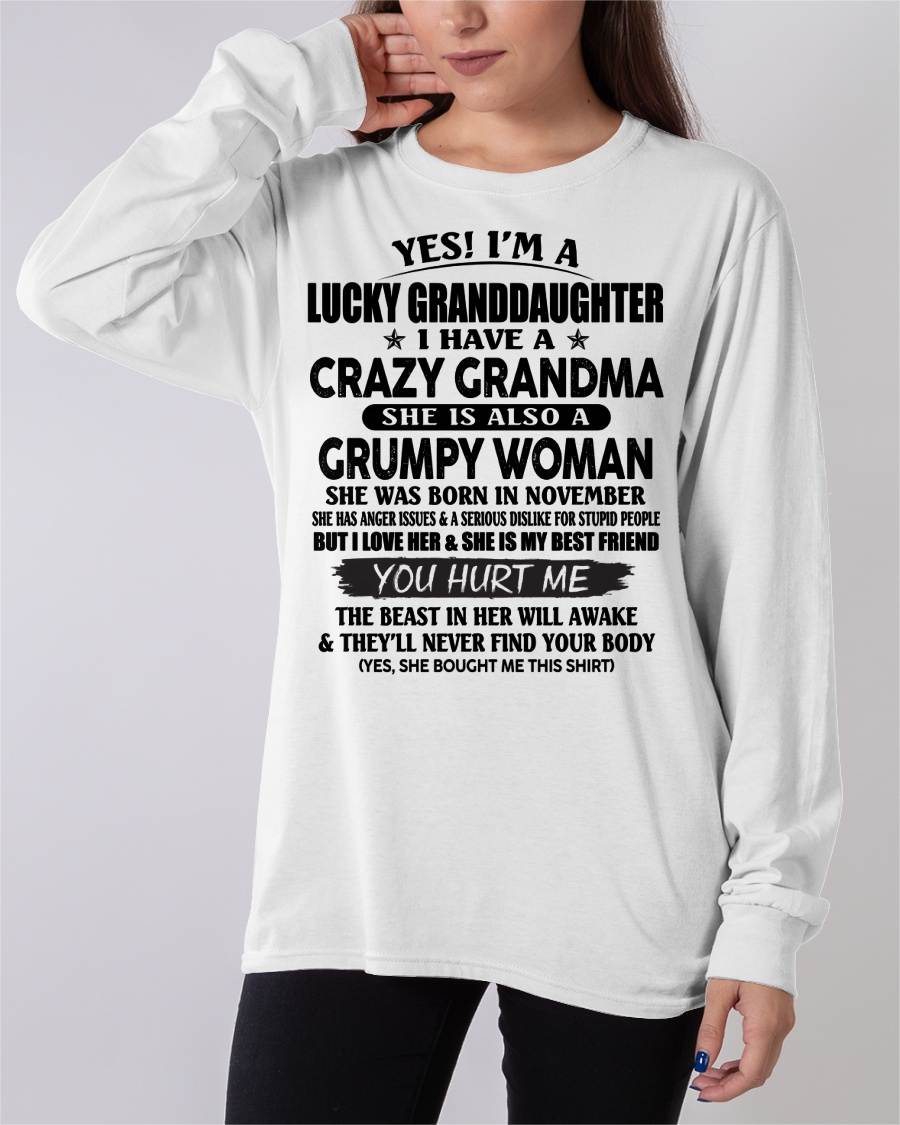NOVEMBER - LUCKY GRANDDAUGHTER OF CRAZY GRANDMA - PERFECT GIFT FROM GRANDMA - HNDS11 (SKU12-146-11)