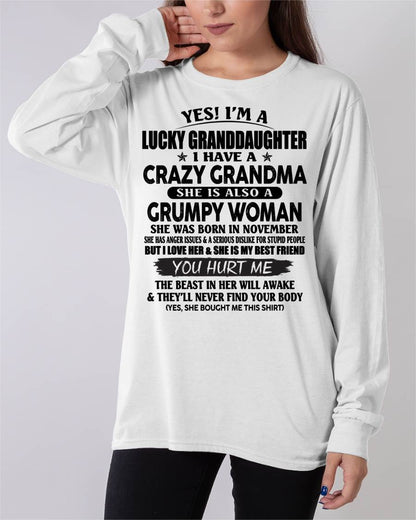 NOVEMBER - LUCKY GRANDDAUGHTER OF CRAZY GRANDMA - PERFECT GIFT FROM GRANDMA - HNDS11 (SKU12-146-11)