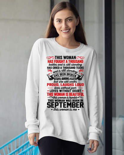 SEPTEMBER WOMEN – BEAUTIFUL, STRONG & UNBREAKABLE – T-SHIRT FOR WOMEN – MTNN09 (SKU2609-253-09)