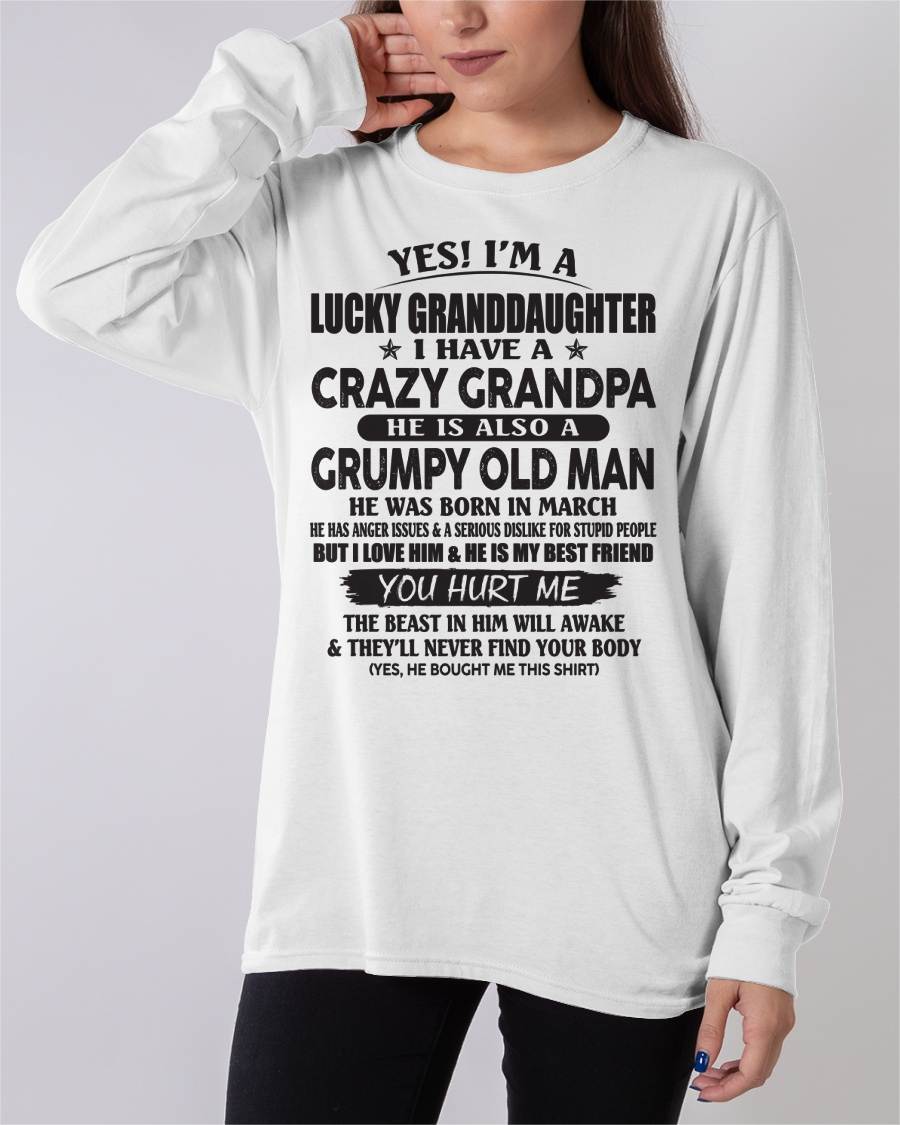 MARCH - LUCKY GRANDDAUGHTER OF CRAZY GRANDPA - PERFECT GIFT FOR YOUR GRANDDAUGHTER FROM GRANDPA - MTNN03 (SKU10-150-03)