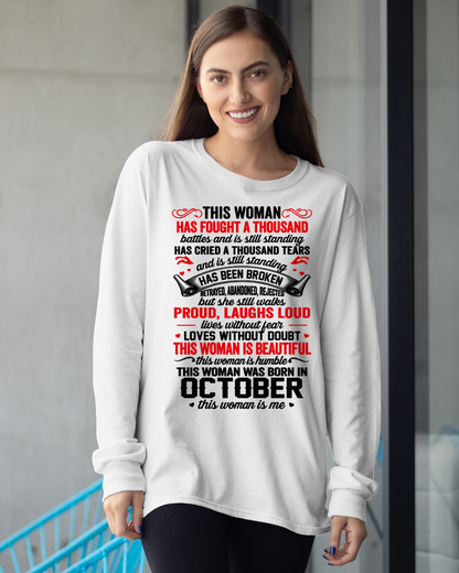 OCTOBER WOMEN – BEAUTIFUL, STRONG & UNBREAKABLE – T-SHIRT FOR WOMEN – MTNN10 (SKU2609-253-10)