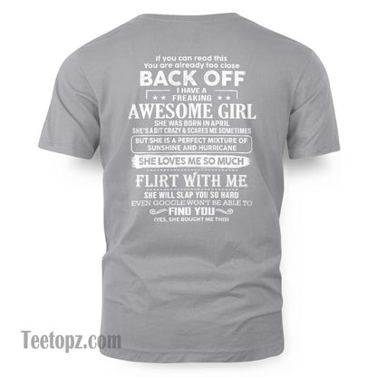 April ��� Awesome Girlfriend Born In April ��� Special gift for your Boyfriend ��� From Wife MTNN04 (SKU06-17-04)