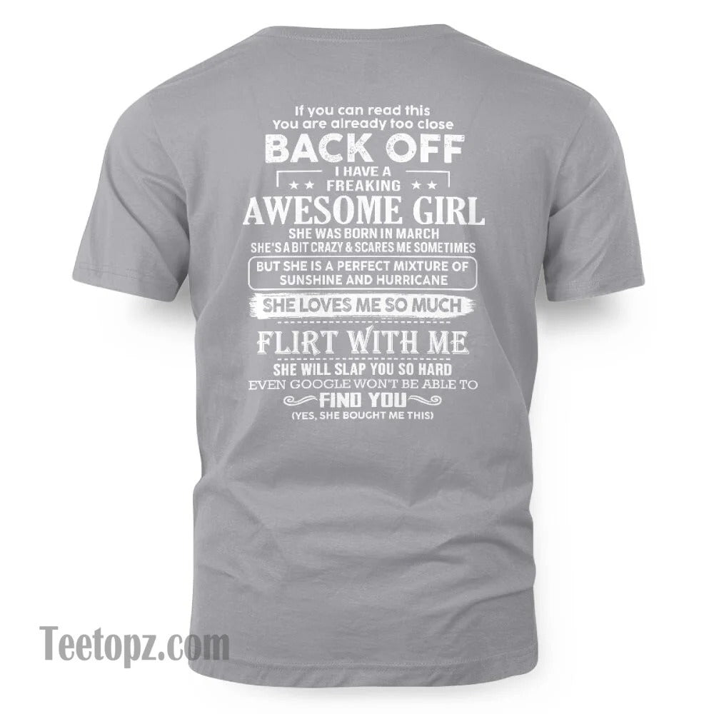 March ��� Awesome Girlfriend Born In March ��� Special gift for your Boyfriend ��� From Wife MTNN03 (SKU06-17-03)