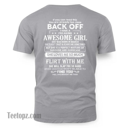March ��� Awesome Girlfriend Born In March ��� Special gift for your Boyfriend ��� From Wife MTNN03 (SKU06-17-03)