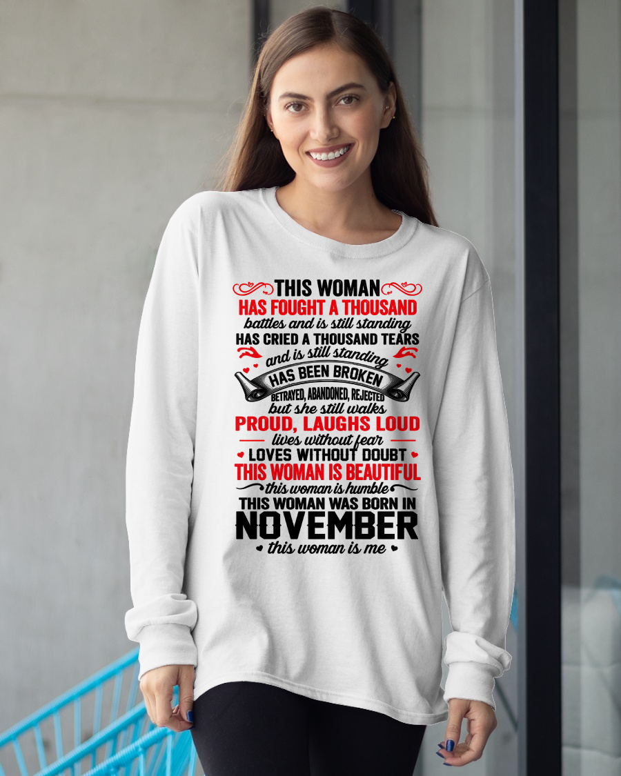 NOVEMBER WOMEN – BEAUTIFUL, STRONG & UNBREAKABLE – T-SHIRT FOR WOMEN – MTNN11 (SKU2609-253-11)