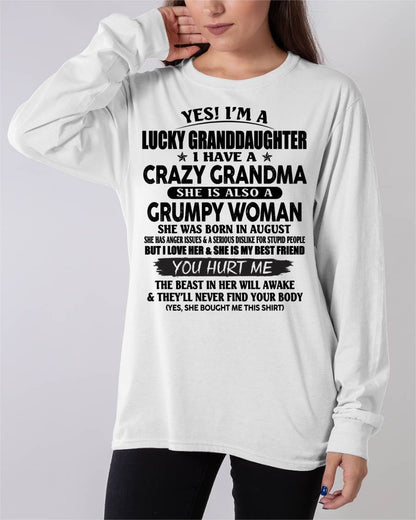 AUGUST - LUCKY GRANDDAUGHTER OF CRAZY GRANDMA - PERFECT GIFT FROM GRANDMA - HNDS08 (SKU12-146-08)