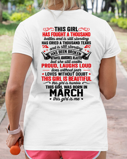 MARCH – BEAUTIFUL, STRONG & UNBREAKABLE – T-SHIRT FOR WOMEN – MTNN03 (SKU2609-116-03)