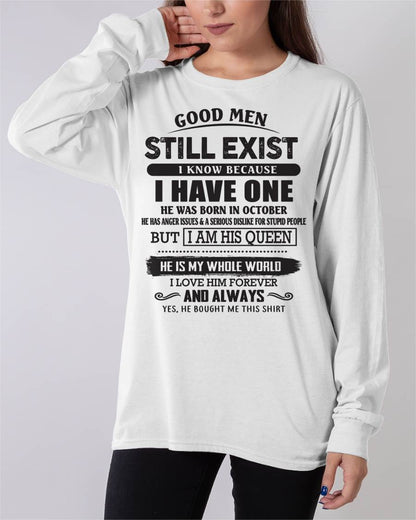 October - Good Men Still Exist - Perfect Gift For Girlfriend, Wife From Husband - HNDS10 (SKU07-166-10)