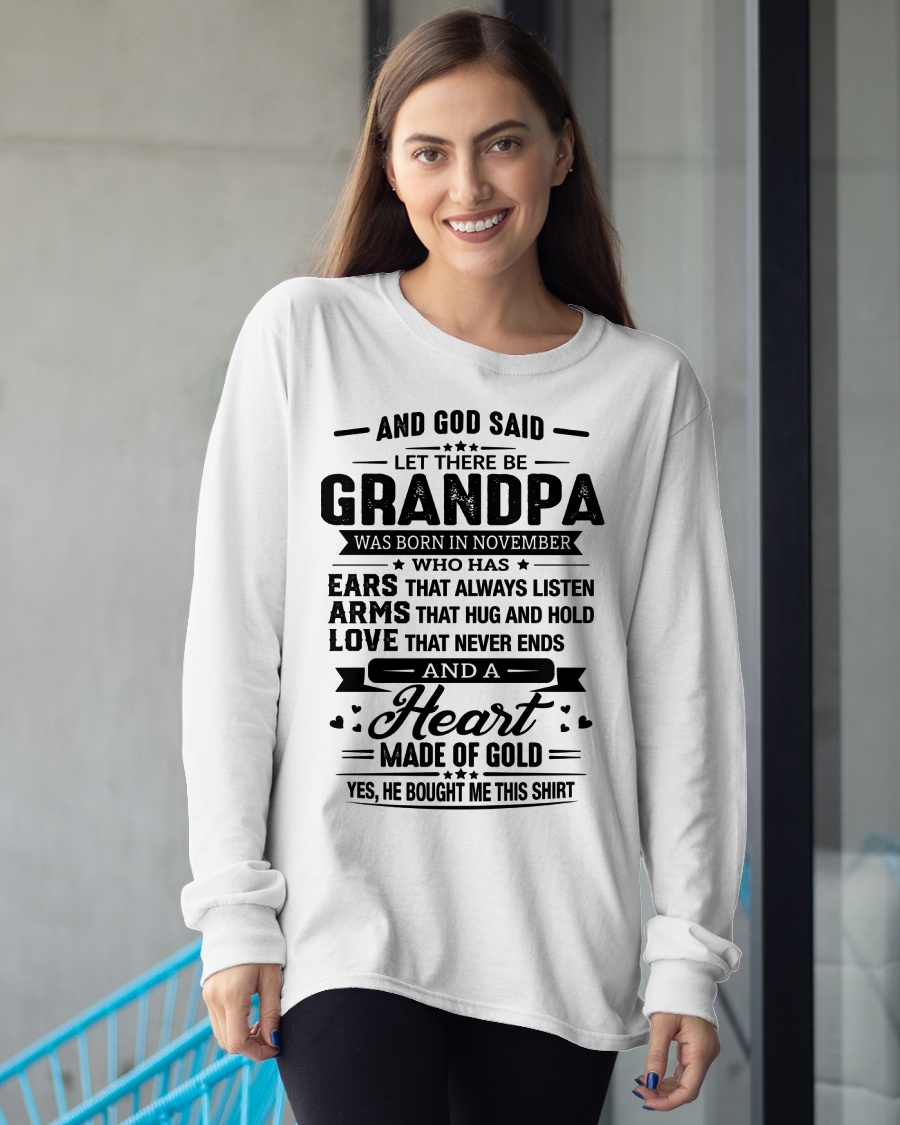 NOVEMBER – GRANDPA WITH A HEART MADE OF GOLD – T-SHIRT FROM GRANDPA – MTNN11 (SKU2606-173-11)