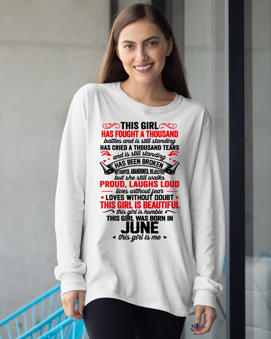 JUNE GIRL – STRONG, BEAUTIFUL & STILL STANDING – T-SHIRT FOR WOMEN – MTNN06 (SKU2607-203-06)