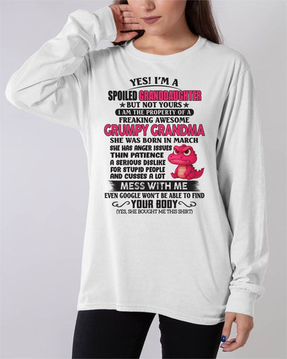 MARCH - YES, I'M A SPOILED GRANDDAUGHTER - GIFT FROM GRANDMA - DTSM03 (SKU09-96-03)