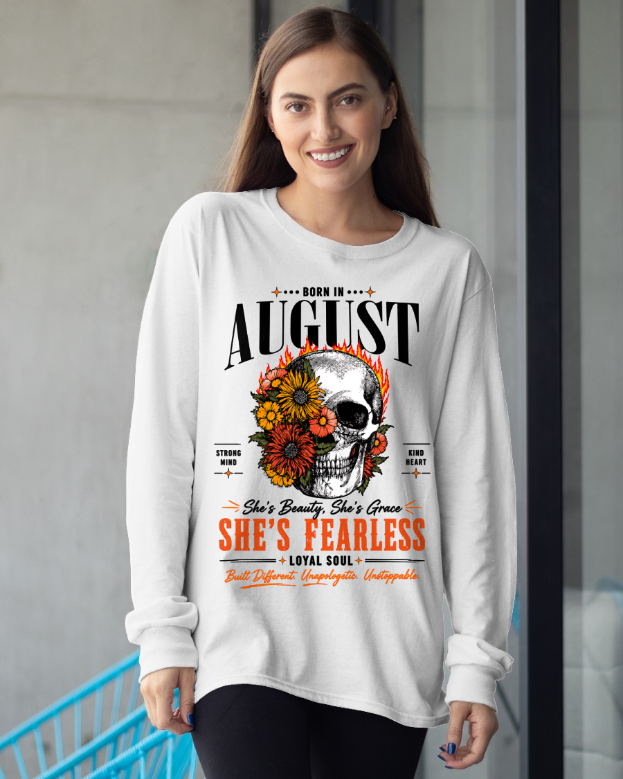 AUGUST – SHE’S FEARLESS – BEAUTY & GRACE WOMEN TEE - T-SHIRT FOR WOMEN - MTNN08 (SKU2605-389-08)