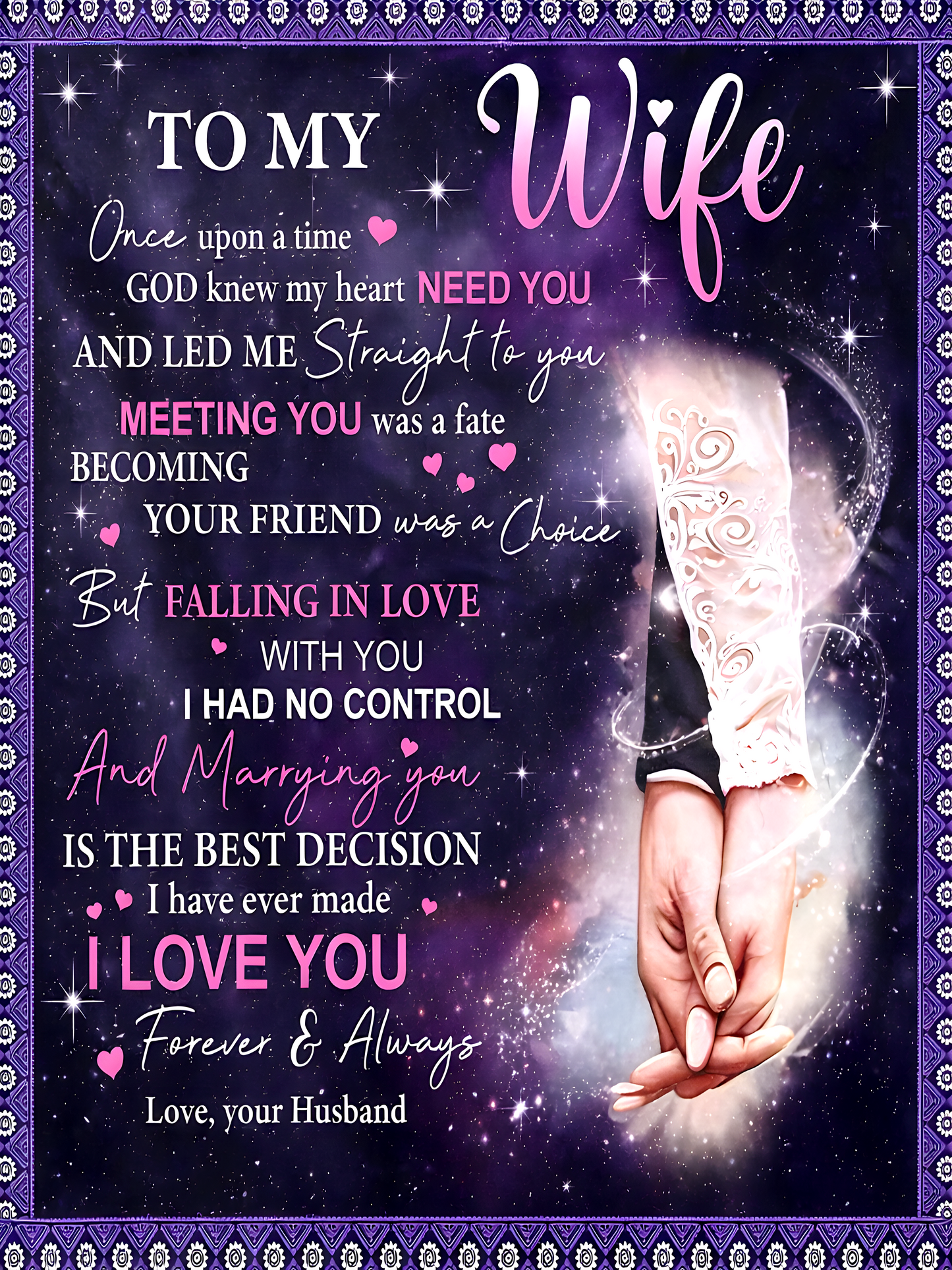 Special Gift For Wife Blanket - From Husband (SKU26B-01179)