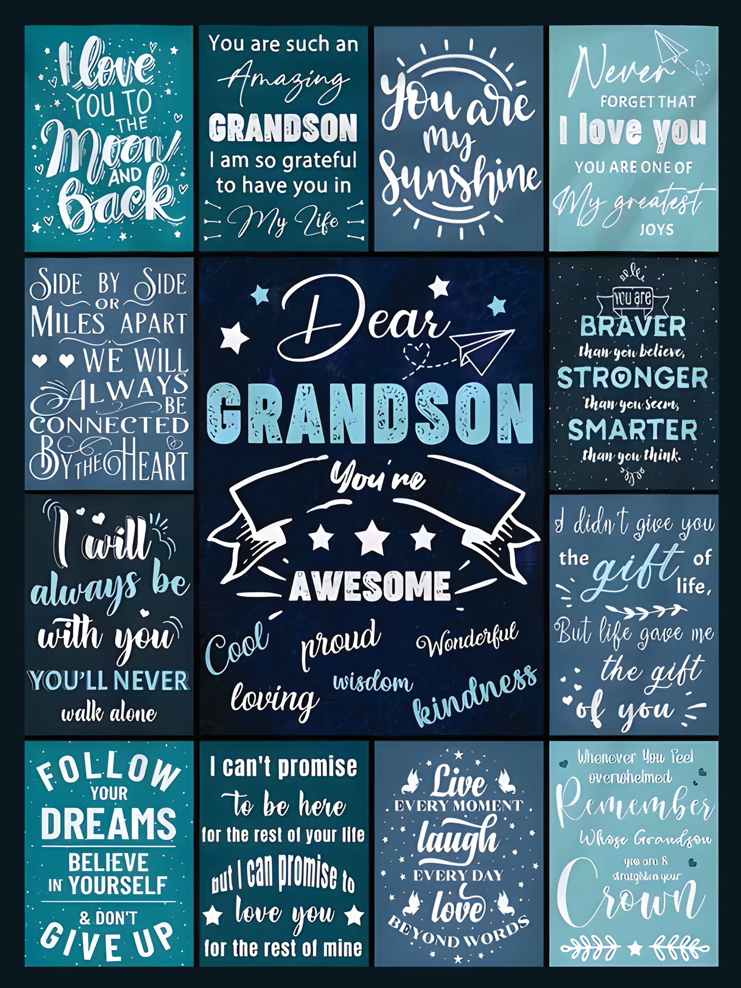 To My Grandson Blanket – A Loving Hug You Can Always Feel From Grandpa