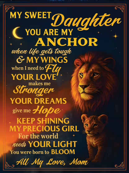 To My Sweet Daughter Blanket – A Snuggly Hug from Mom