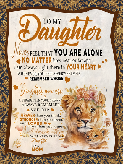 To My Cherished Daughter Blanket – A Comforting Gift of Love from Mom
