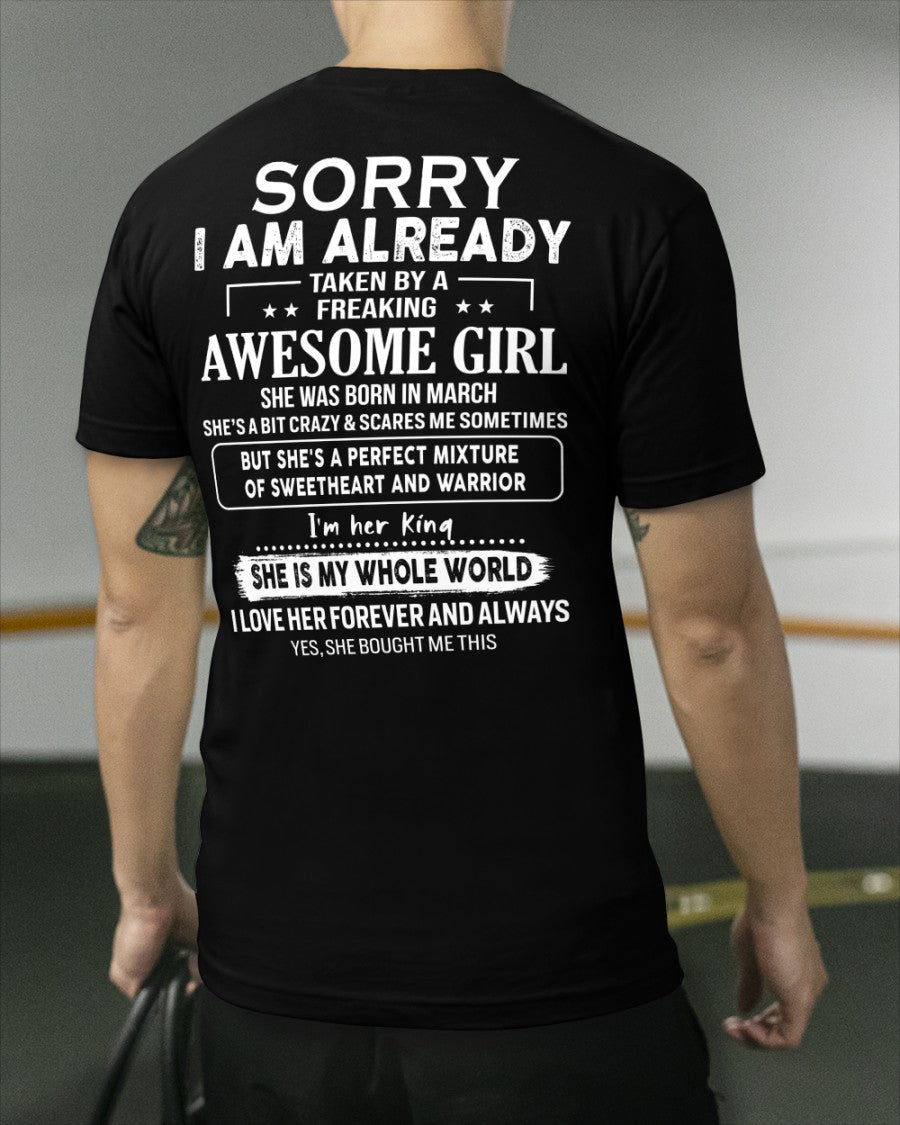 March - Awesome girl - Perfect gift for your boyfriend - (SKU04-86-03) - From Wife MTNN03