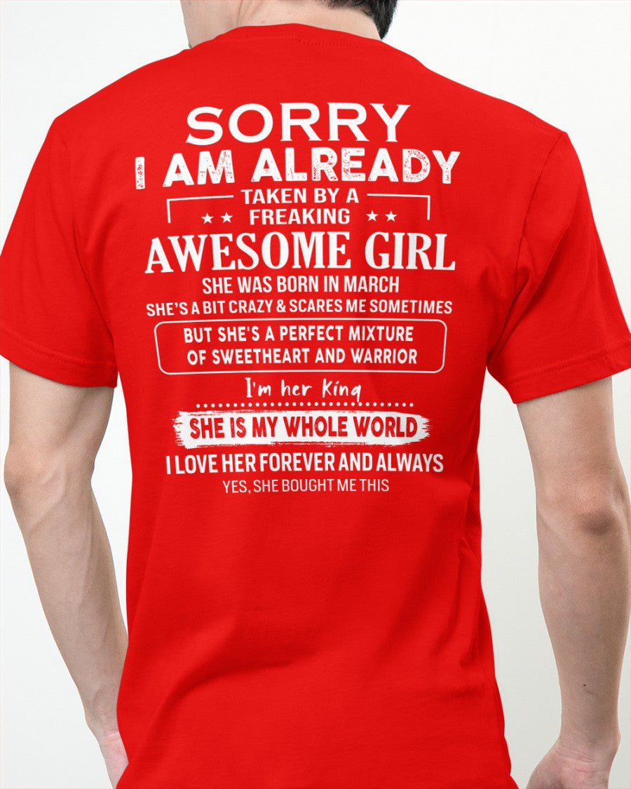 March - Awesome girl - Perfect gift for your boyfriend - (SKU04-86-03) - From Wife MTNN03
