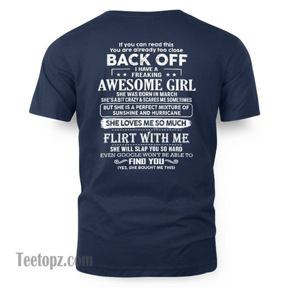 March ��� Awesome Girlfriend Born In March ��� Special gift for your Boyfriend ��� From Wife MTNN03 (SKU06-17-03)