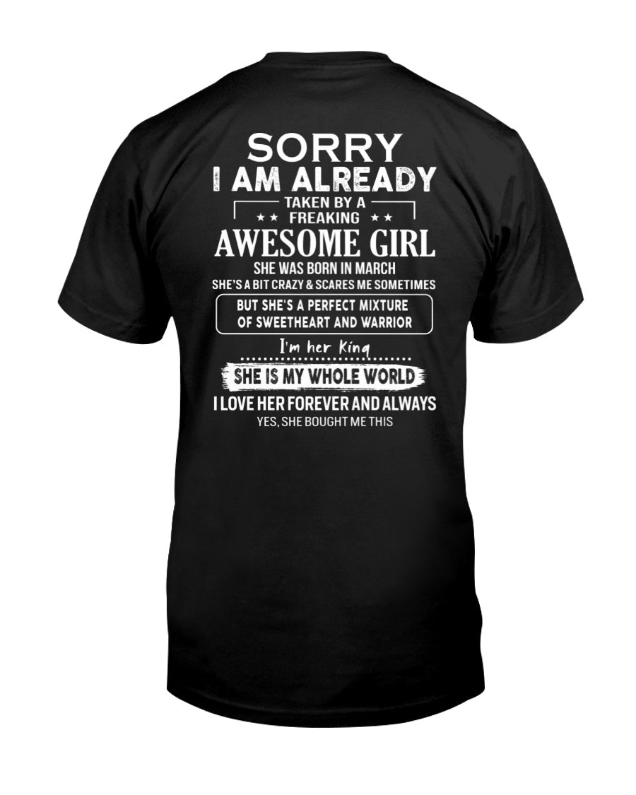 March - Awesome girl - Perfect gift for your boyfriend - (SKU04-86-03) - From Wife MTNN03