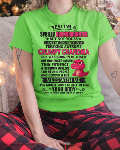 OCTOBER - YES, I'M A SPOILED GRANDDAUGHTER - GIFT FROM GRANDMA - DTSM10 (SKU09-96-10)