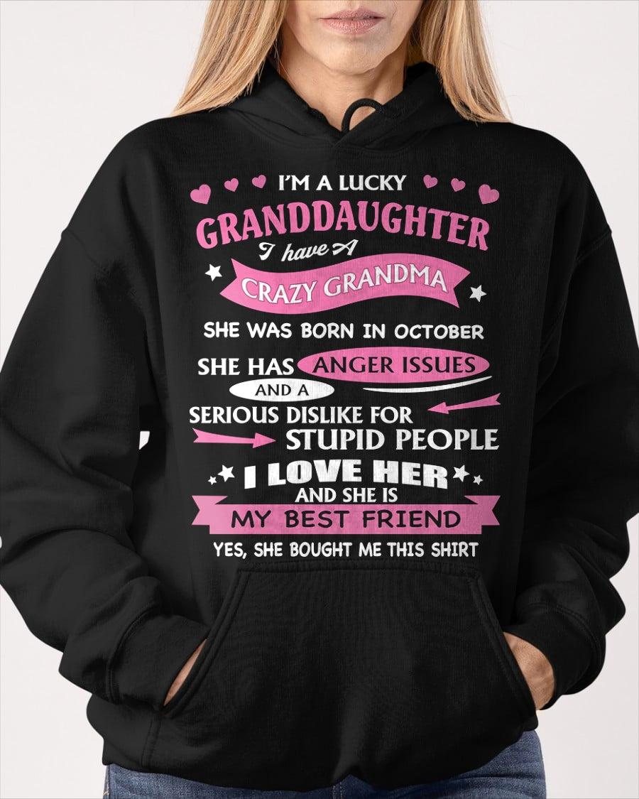 OCTOBER - I'M A LUCKY GRANDDAUGHTER - T-Shirt/Hoodie/Sweatshirt - HNDS10