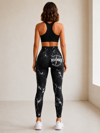 NOVEMBER GIRL – Never Mess With Me – Women's High Waist Yoga Leggings-A04-10-MTNN11 (SKU2607-91-11)