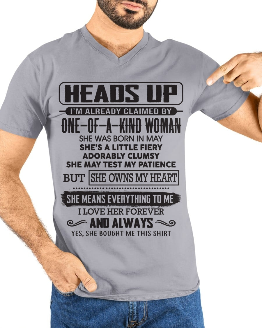 MAY | HEADS UP, ALREADY CLAIMED BY ONE OF A KIND WOMAN - GIFT FROM WIFE TO HUSBAND - HNDS05