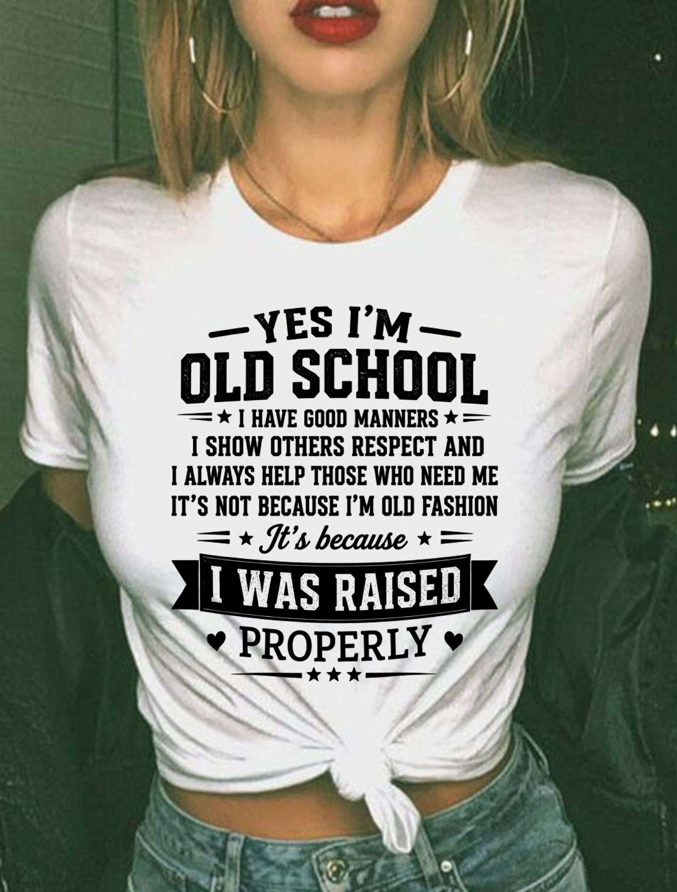 OLD SCHOOL WITH GOOD MANNERS – T-SHIRT FOR WOMEN – MTNN00 (SKU2606-193-00)