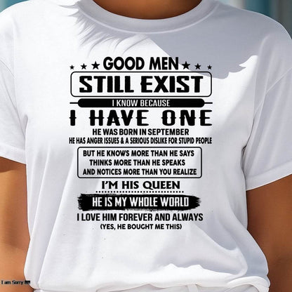 September - Good men Still Exist - gift for your girlfriend, wife from Husband - HNDS09 (SKU-GM-09)