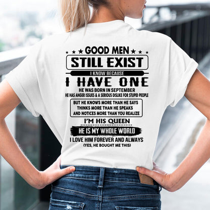 September - Good men Still Exist - gift for your girlfriend, wife from Husband - HNDS09 (SKU-GMSAU-09)