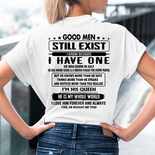 July - Good men Still Exist - gift for your girlfriend, wife from Husband - HNDS07 (SKU-GMSAU-07)