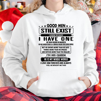 March - Good men Still Exist - gift for your girlfriend, wife from Husband - HNDS03 (SKU-GM-03)