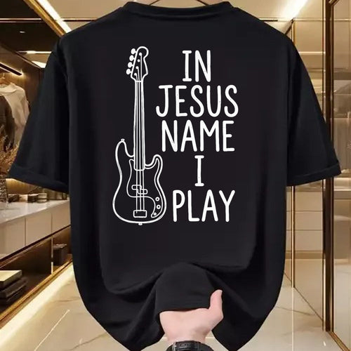 Guitar Lover Shirt, Funny Guitar UnisexT-Shirt/Hoodie/Sweatshirt HLT00 - in Jesus Name I Play Bass Guitars Player Bassist Guitarist T-Shirt