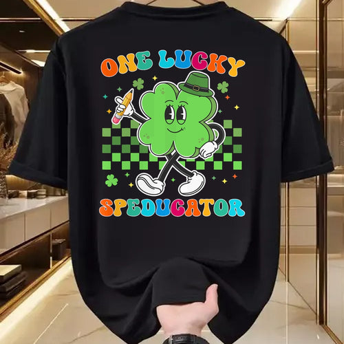 Patrick Day Shirts for Family, Funny Patrick Day shirts, st patrick's day Unisex T-Shirt/Hoodie/Sweatshirt HLT00 - Vintage One Lucky Speducator St Patrick Day School T-Shirt