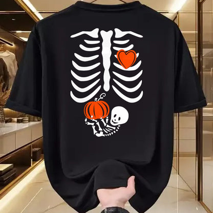 Gift for Mom Shirt, Funny Mom Unisex T-Shirt/Hoodie/Sweatshirt HLT00 - Pregnant Skeleton Mom Halloween Pregnancy Baby Announcement T-Shirt