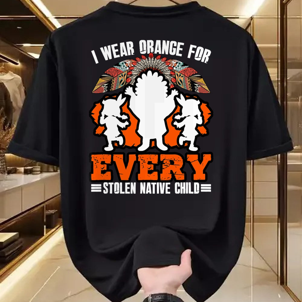 Native American T-Shirts, Vintage Native American Unisex T-Shirt/Hoodie/Sweatshirt HLT00 - Indian Pride Native American Wear Orange For Native Child