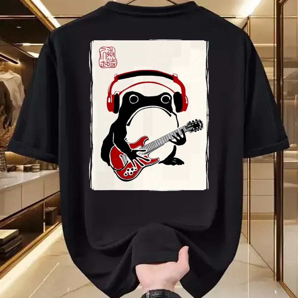 Guitar Lover Shirt, Funny Guitar UnisexT-Shirt/Hoodie/Sweatshirt HLT00 - Funny Grumpy Frog Guitar Rock Music Kawaii Japanese T-Shirt