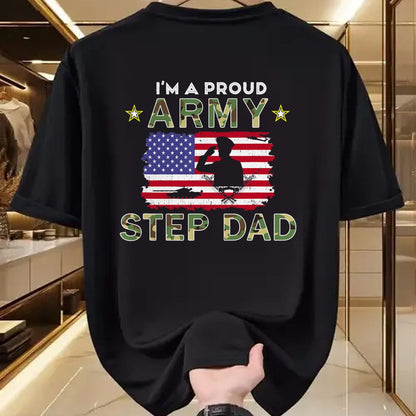 Gift for Dad Shirt, Funny Dad Unisex T-Shirt/Hoodie/Sweatshirt HLT00 – Proud Army StepDad-I_m A Proud Army Step Dad Camouflage Army T-Shirt