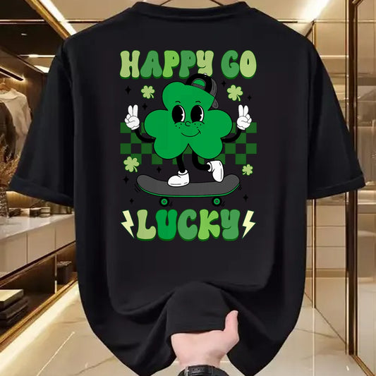 Patrick Day Shirts for Family, Funny Patrick Day shirts, st patrick's day Unisex T-Shirt/Hoodie/Sweatshirt HLT00 - Funny St Patrick Day Happy Go Lucky Groovy Skateboard Kids T-Shirt