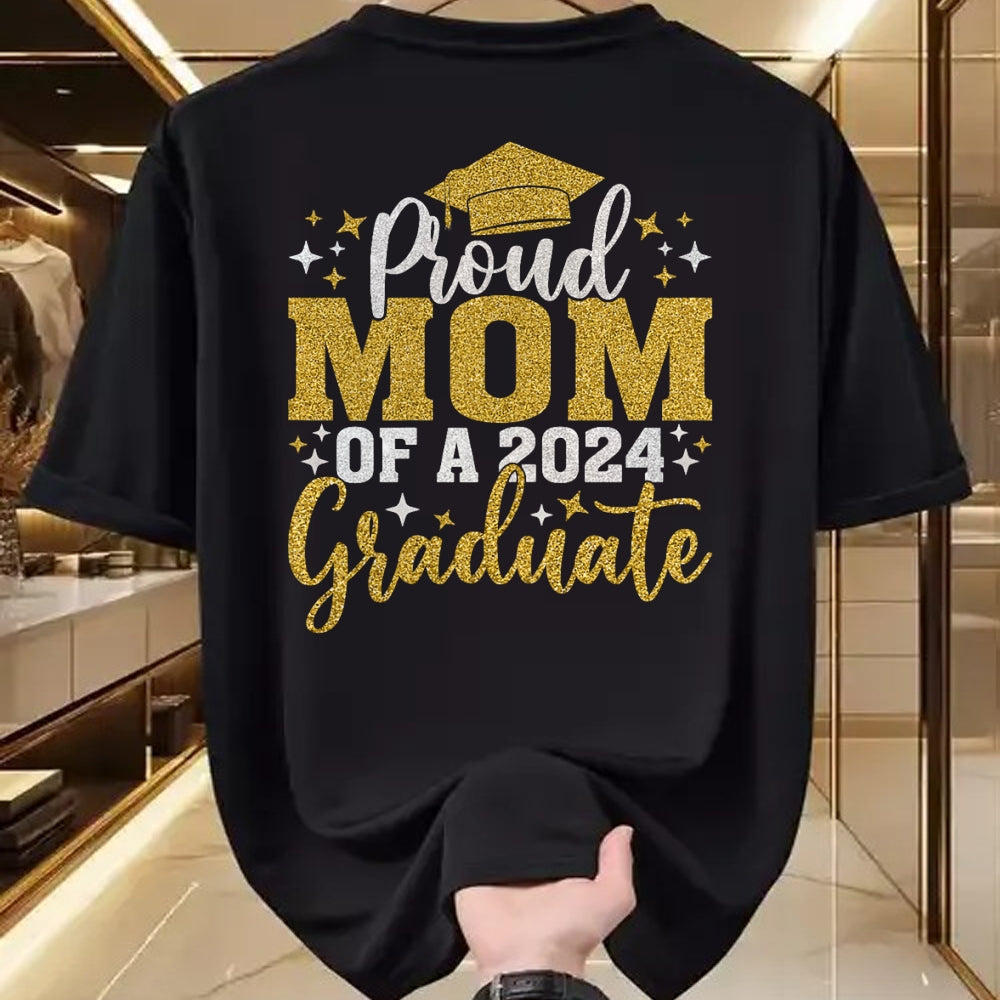 Gift for Mom Shirt, Funny Mom Unisex T-Shirt/Hoodie/Sweatshirt HLT00 - Mom Senior 2024 Proud Mom Of A Class Of 2024 Graduate T-Shirt