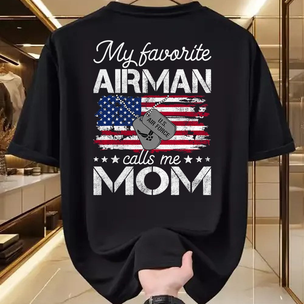 Gift for Mom Shirt, Funny Mom Unisex T-Shirt/Hoodie/Sweatshirt HLT00 - My Favorite Airman Calls Me Mom Air Force Mom T-Shirt