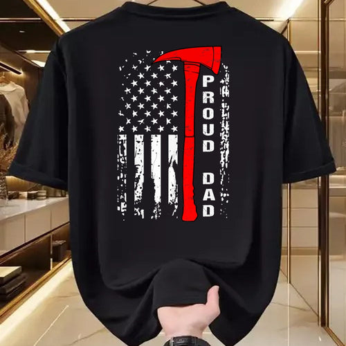 Gift for Dad Shirt, Funny Dad Unisex T-Shirt/Hoodie/Sweatshirt HLT00 – Firefighter Dad Shirt Proud Dad of Brave Firefighter T-Shirt