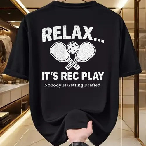Funny Pickleball Shirt, Pickleball Lover Unisex T-Shirt/Hoodie/Sweatshirt HLT00 - Relax It’s Rec Play Nobody is Getting Drafted Pickleball T-Shirt