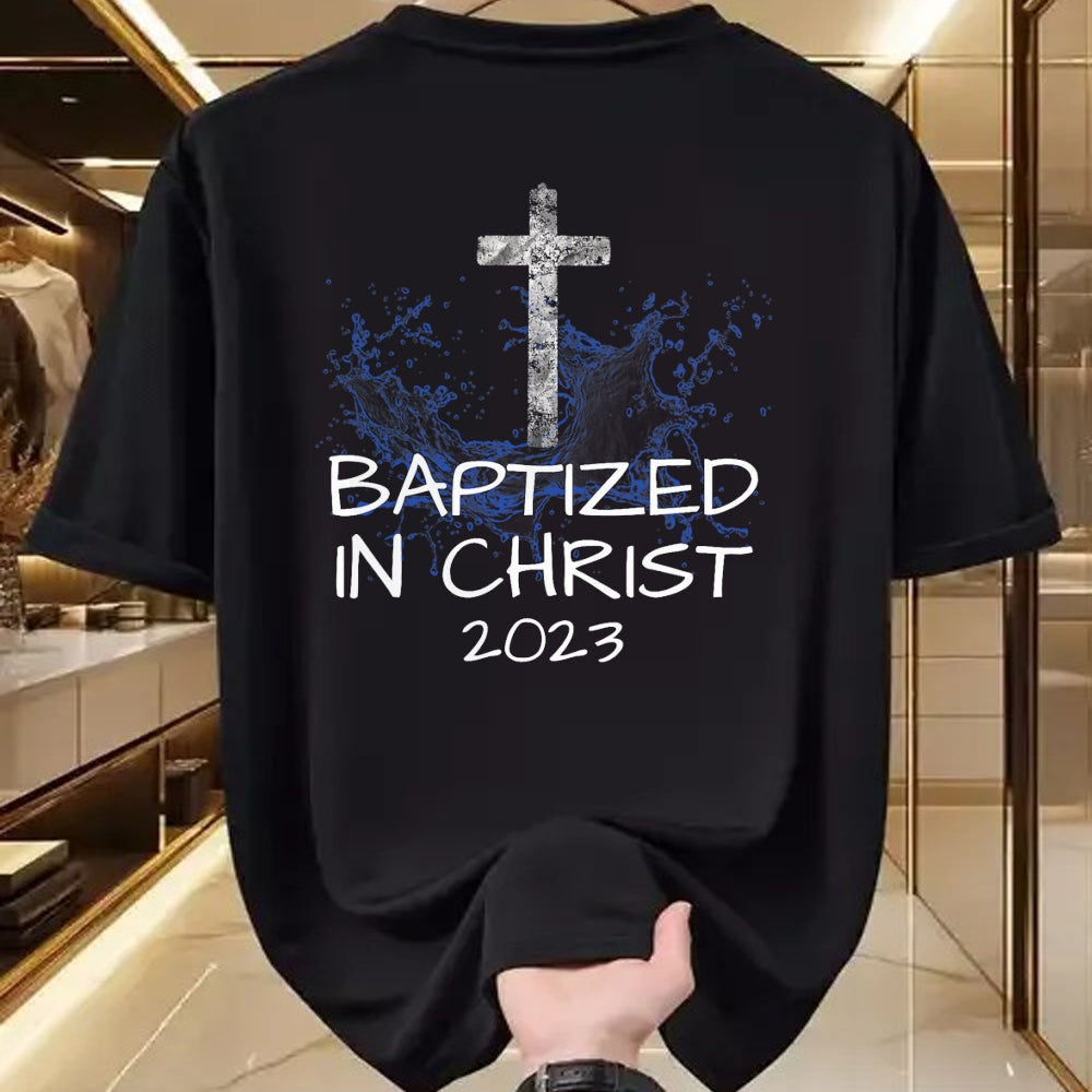 Christian Tee, Christian Faith Unisex T-Shirt/Hoodie/Sweatshirt HLT00 -  Baptized in Christ 2023 New Christian Baptism Convert Bible T-Shirt
