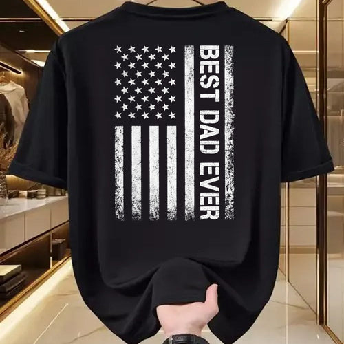 Gift for Dad Shirt, Funny Dad Unisex T-Shirt/Hoodie/Sweatshirt HLT00 – Best dad ever US American flag gift for father_s day T-Shirt