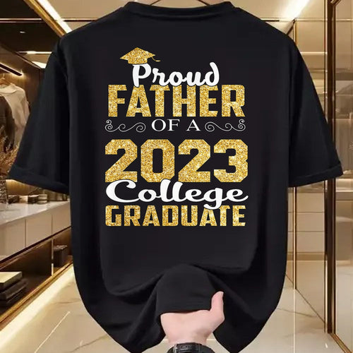 Gift for Dad Shirt, Funny Dad Unisex T-Shirt/Hoodie/Sweatshirt HLT00 – Proud Father Of 2023 Graduate College Shirt Class Graduation T-Shirt