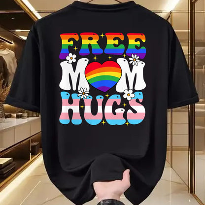 Gift for Mom Shirt, Funny Mom Unisex T-Shirt/Hoodie/Sweatshirt HLT00 - Free Mom Hug Transgender Lesbian Gay LGBT Pride Rainbow Flag T-Shirt