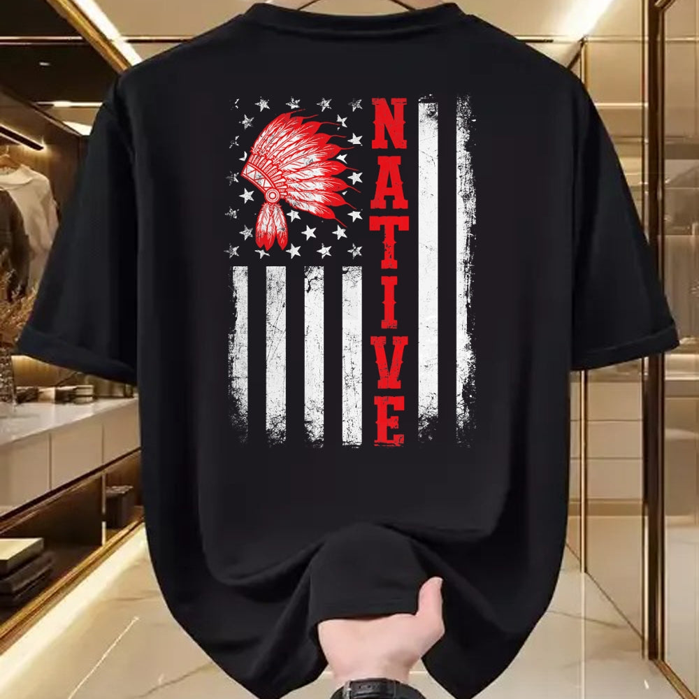 Native American T-Shirts, Vintage Native American Unisex T-Shirt/Hoodie/Sweatshirt HLT00 - Native - American Day USA Flag Cherokee Indigenous People