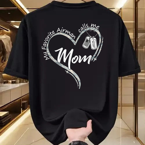 Gift for Mom Shirt, Funny Mom Unisex T-Shirt/Hoodie/Sweatshirt HLT00 - My Favorite Airman Calls Me Mom Air Force Graduation Mom T-Shirt